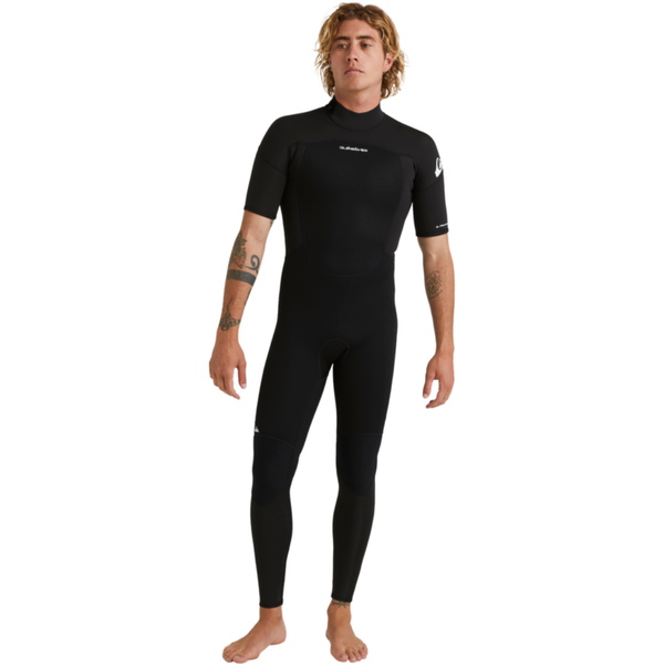 2026 Quiksilver Hommes Prologue 2/2mm Manches Courtes Back Zip Combinaison Néoprène EQYW303026 - Black